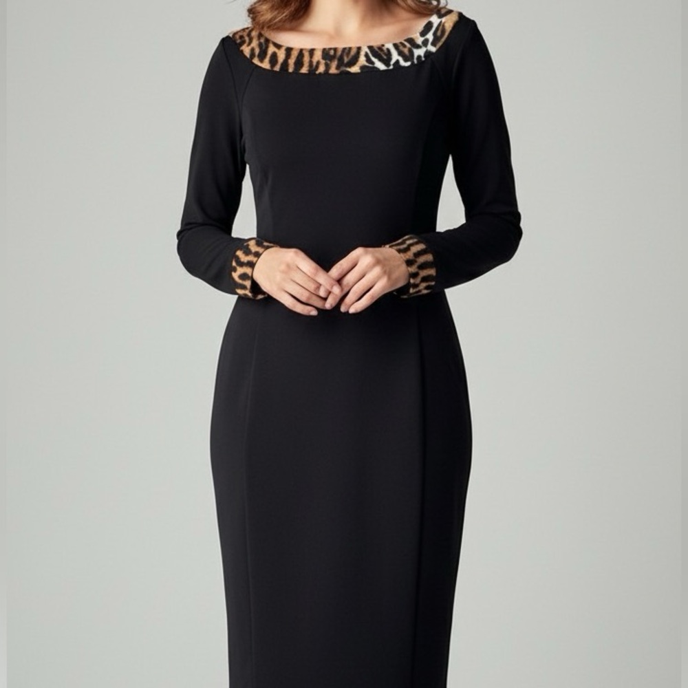 Cartise Dress with Animal Print Details